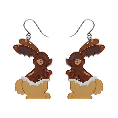 Cocoa the Bunny Drop Earrings  -  Erstwilder  -  Quirky Resin and Enamel Accessories