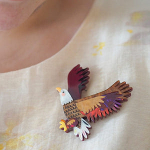 The Bold Bald Eagle Brooch  -  Erstwilder  -  Quirky Resin and Enamel Accessories