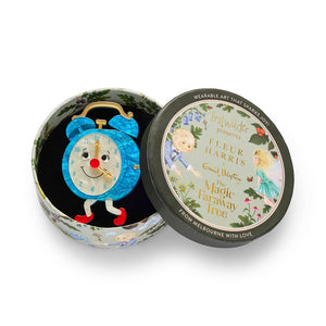 Silky's Clock Brooch  -  Erstwilder  -  Quirky Resin and Enamel Accessories