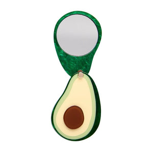 Avocado Affair Mirror Compact  -  Erstwilder  -  Quirky Resin and Enamel Accessories