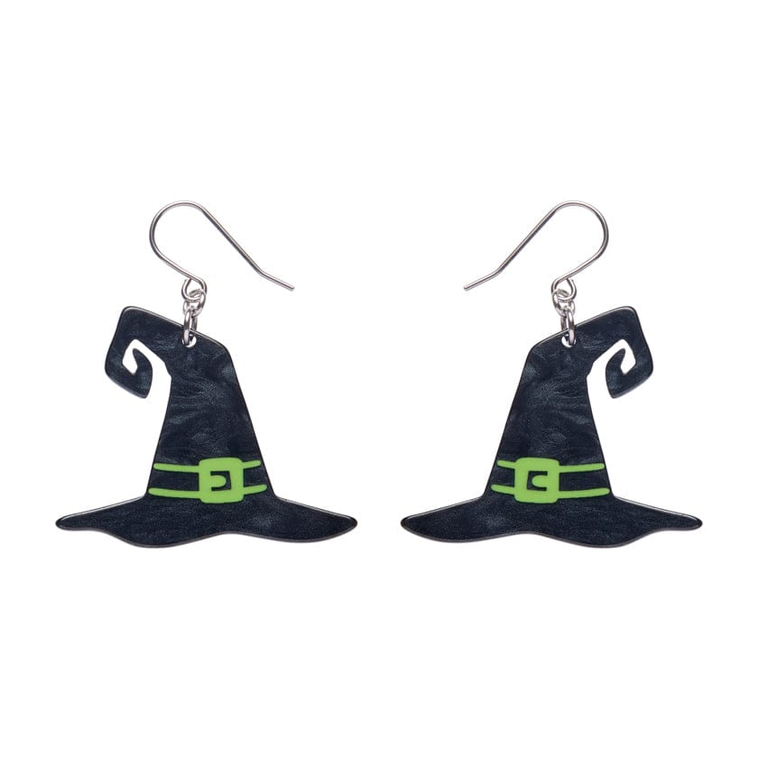 Witch's Hat Drop Earrings - Black  -  Erstwilder Essentials  -  Quirky Resin and Enamel Accessories