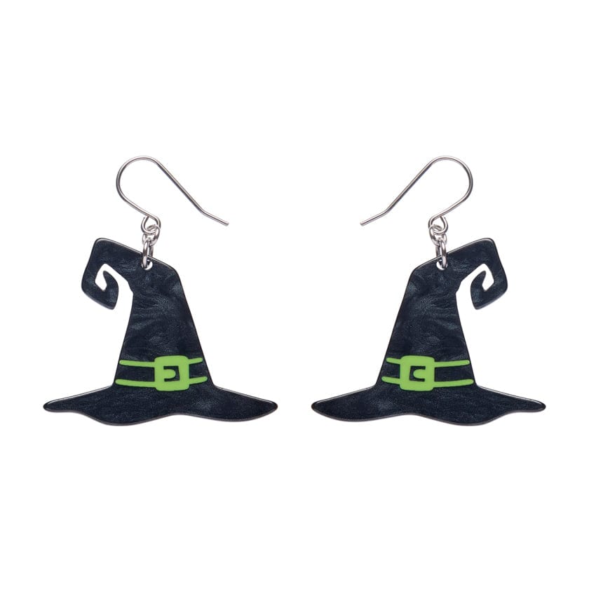 Witch's Hat Drop Earrings - Black  -  Erstwilder Essentials  -  Quirky Resin and Enamel Accessories