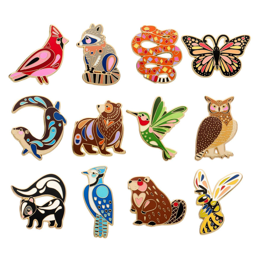 Erstwilder x Pete Cromer North America Pin Pack - 12 Piece  -  Erstwilder  -  Quirky Resin and Enamel Accessories