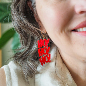 Ho, Ho, Ho Drop Earrings - Red  -  Erstwilder Essentials  -  Quirky Resin and Enamel Accessories
