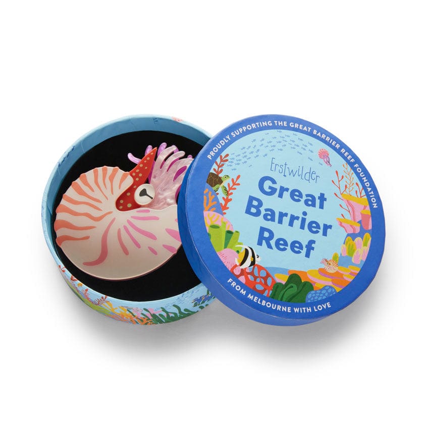 Chambered Nautilus Brooch (IMPERFECT)  -  Erstwilder  -  Quirky Resin and Enamel Accessories