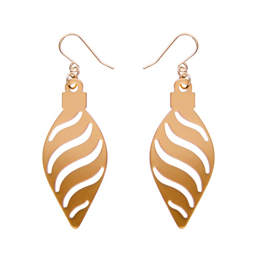 Long Bauble Drop Earrings - Gold  -  Erstwilder Essentials  -  Quirky Resin and Enamel Accessories