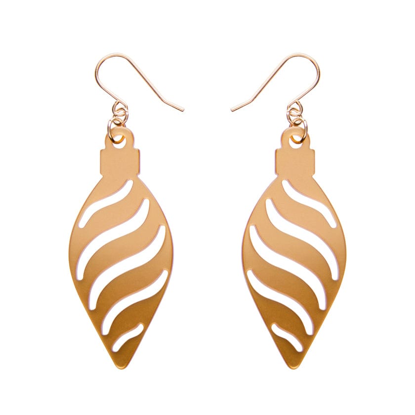 Long Bauble Drop Earrings - Gold  -  Erstwilder Essentials  -  Quirky Resin and Enamel Accessories