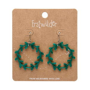 Wreath Drop Earrings – Teal  -  Erstwilder Essentials  -  Quirky Resin and Enamel Accessories
