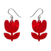 Tulip Drop Earrings - Red