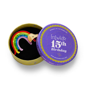 Rainbow Ruff Brooch  -  Erstwilder  -  Quirky Resin and Enamel Accessories