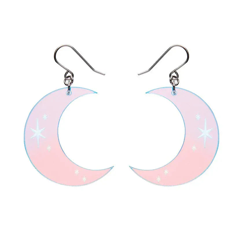 Half Moon Drop Earrings - Iridescent  -  Erstwilder Essentials  -  Quirky Resin and Enamel Accessories