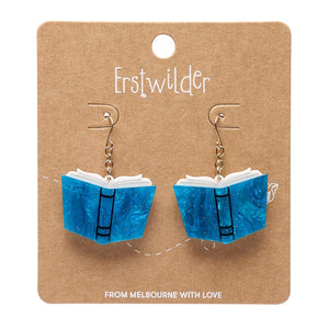 Story Book Drop Earrings - Navy Pearl  -  Erstwilder Essentials  -  Quirky Resin and Enamel Accessories
