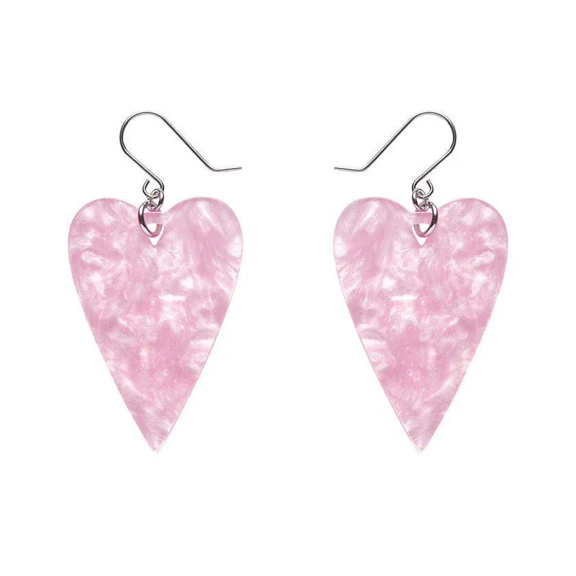 From the Heart Essential Drop Earrings - Pink  -  Erstwilder Essentials  -  Quirky Resin and Enamel Accessories