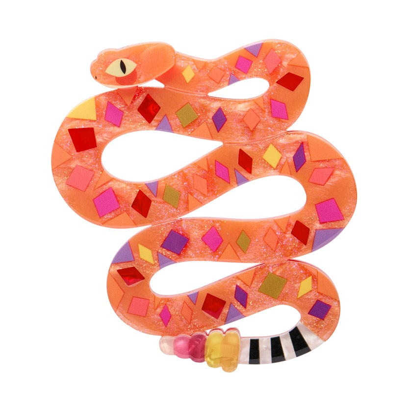 The Rowdy Rattlesnake Brooch  -  Erstwilder  -  Quirky Resin and Enamel Accessories