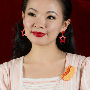 Hot Diggity Dog Brooch  -  Erstwilder  -  Quirky Resin and Enamel Accessories