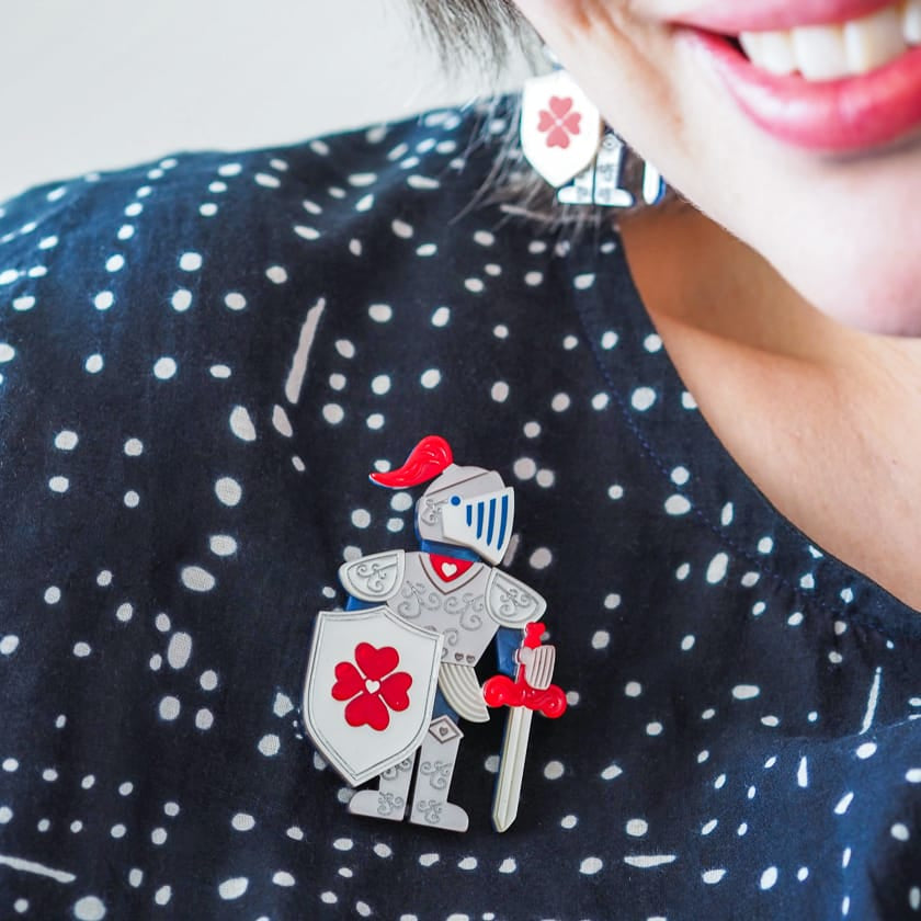 Plot Armour Brooch  -  Erstwilder  -  Quirky Resin and Enamel Accessories