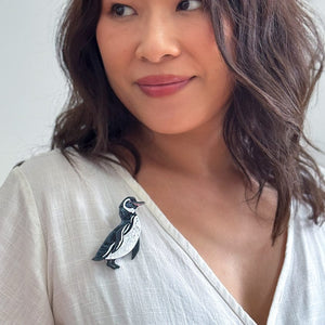 Galapagos Penguin Brooch  -  Erstwilder  -  Quirky Resin and Enamel Accessories