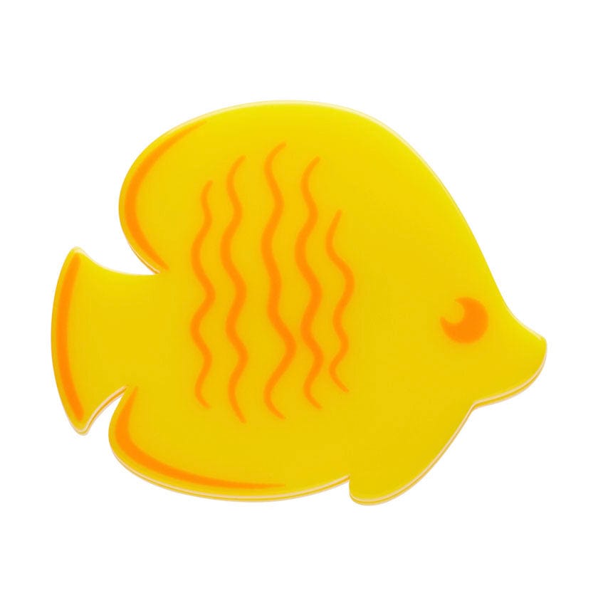 Yellow Fish Simplified Mini Brooch  -  Erstwilder Simplified  -  Quirky Resin and Enamel Accessories