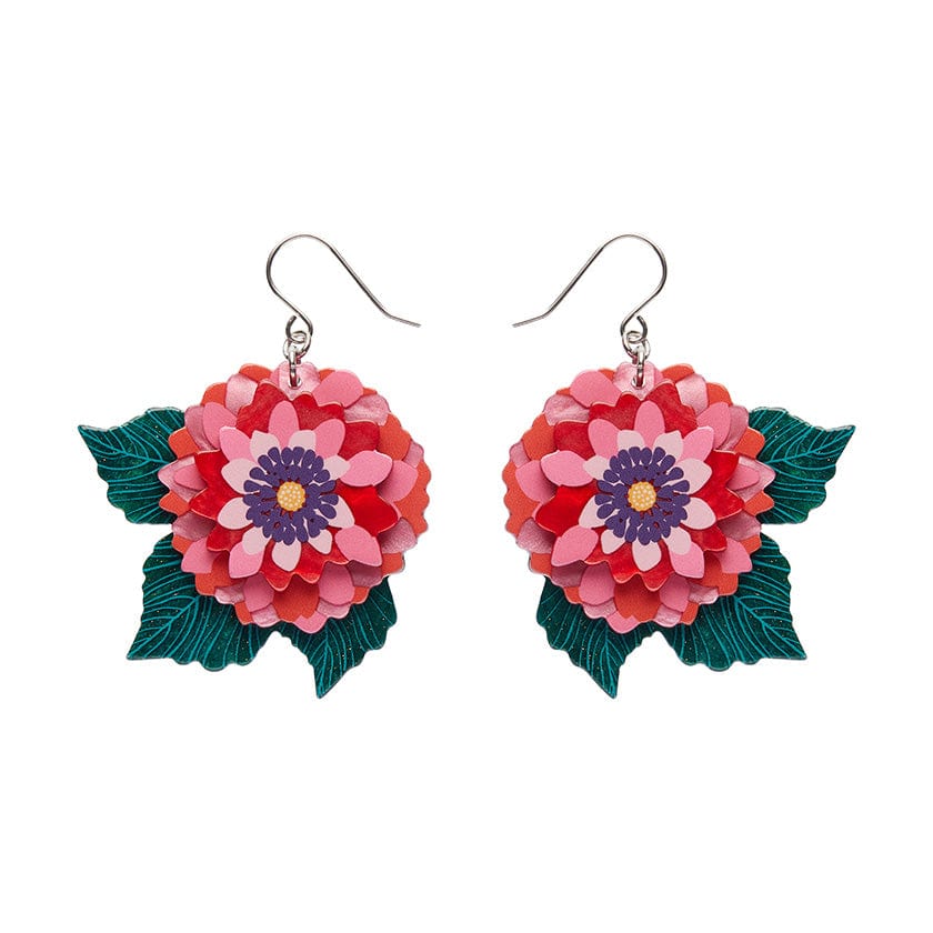 Dazzling Dahlia Drop Earrings  -  Erstwilder  -  Quirky Resin and Enamel Accessories