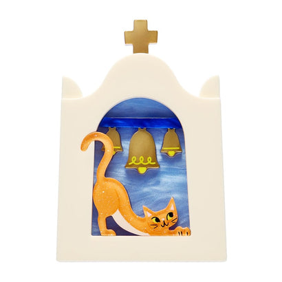 Aegean Feline Brooch  -  Erstwilder  -  Quirky Resin and Enamel Accessories