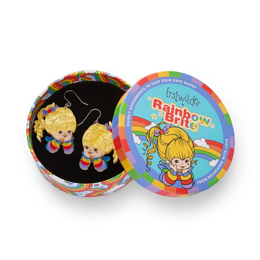 Rainbow Brite Drop Earrings  -  Erstwilder  -  Quirky Resin and Enamel Accessories