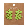Statement Coral Stud Earrings - Green