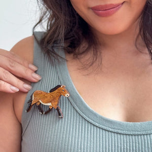 Takhi Wild Horse Brooch  -  Erstwilder  -  Quirky Resin and Enamel Accessories