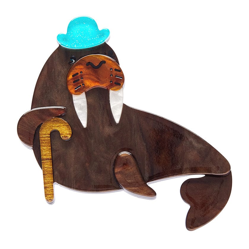 Old Man Walrus Brooch (IMPERFECT)  -  Erstwilder  -  Quirky Resin and Enamel Accessories
