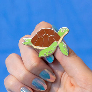 Green Turtle Enamel Pin  -  Erstwilder  -  Quirky Resin and Enamel Accessories