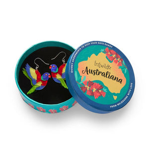 Lulu the Lorikeet Drop Earrings  -  Erstwilder  -  Quirky Resin and Enamel Accessories