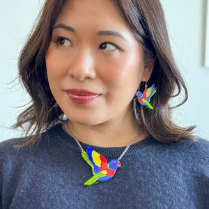 Lulu the Lorikeet Necklace  -  Erstwilder  -  Quirky Resin and Enamel Accessories
