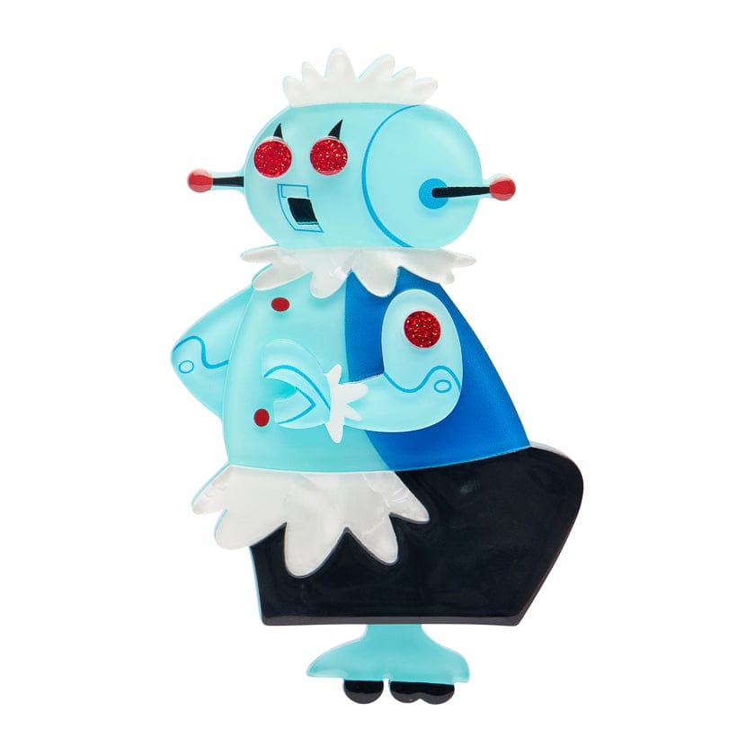 Rosie the Robot Brooch  -  Erstwilder  -  Quirky Resin and Enamel Accessories
