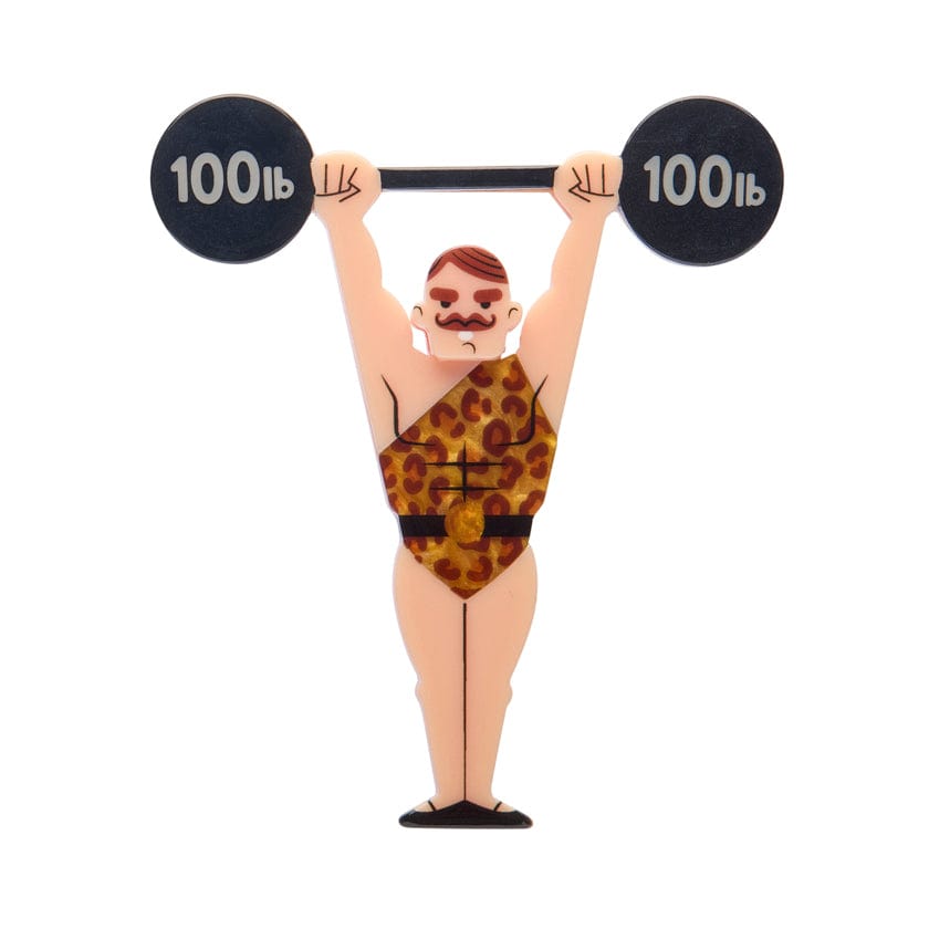 World’s Strongest Man Brooch (IMPERFECT)  -  Erstwilder  -  Quirky Resin and Enamel Accessories