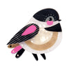 The Chirpy Black-Capped Chickadee Brooch  -  Erstwilder  -  Quirky Resin and Enamel Accessories