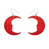 Moon Mirror Drop Earrings - Red  -  Erstwilder Essentials  -  Quirky Resin and Enamel Accessories
