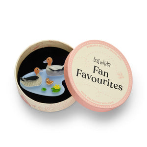 Duck and Drakes Brooch  -  Erstwilder  -  Quirky Resin and Enamel Accessories