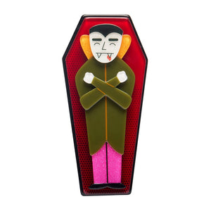 Cozy Coffin Brooch  -  Erstwilder  -  Quirky Resin and Enamel Accessories