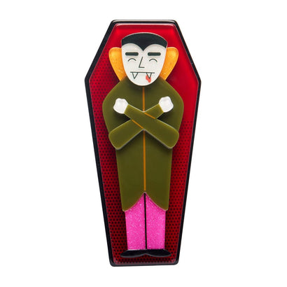 Cozy Coffin Brooch  -  Erstwilder  -  Quirky Resin and Enamel Accessories