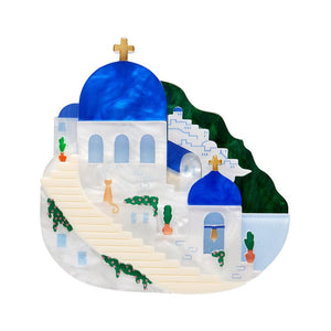 Santorini Sunsets Brooch  -  Erstwilder  -  Quirky Resin and Enamel Accessories