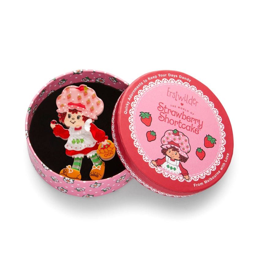 Strawberry Strolling Brooch  -  Erstwilder  -  Quirky Resin and Enamel Accessories