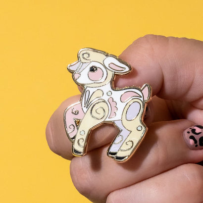 Lottie the Lamb Enamel Pin  -  Erstwilder  -  Quirky Resin and Enamel Accessories
