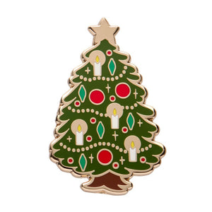 Christmas Tree Centre-Piece Enamel Pin  -  Erstwilder  -  Quirky Resin and Enamel Accessories