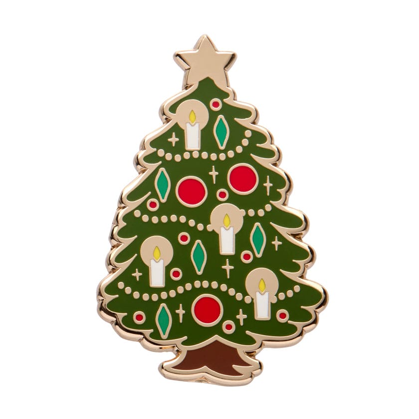 Christmas Tree Centre-Piece Enamel Pin  -  Erstwilder  -  Quirky Resin and Enamel Accessories