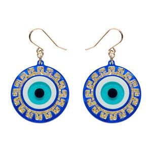 Evil Eye Amulet Drop Earrings  -  Erstwilder  -  Quirky Resin and Enamel Accessories