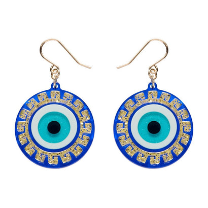 Evil Eye Amulet Drop Earrings  -  Erstwilder  -  Quirky Resin and Enamel Accessories