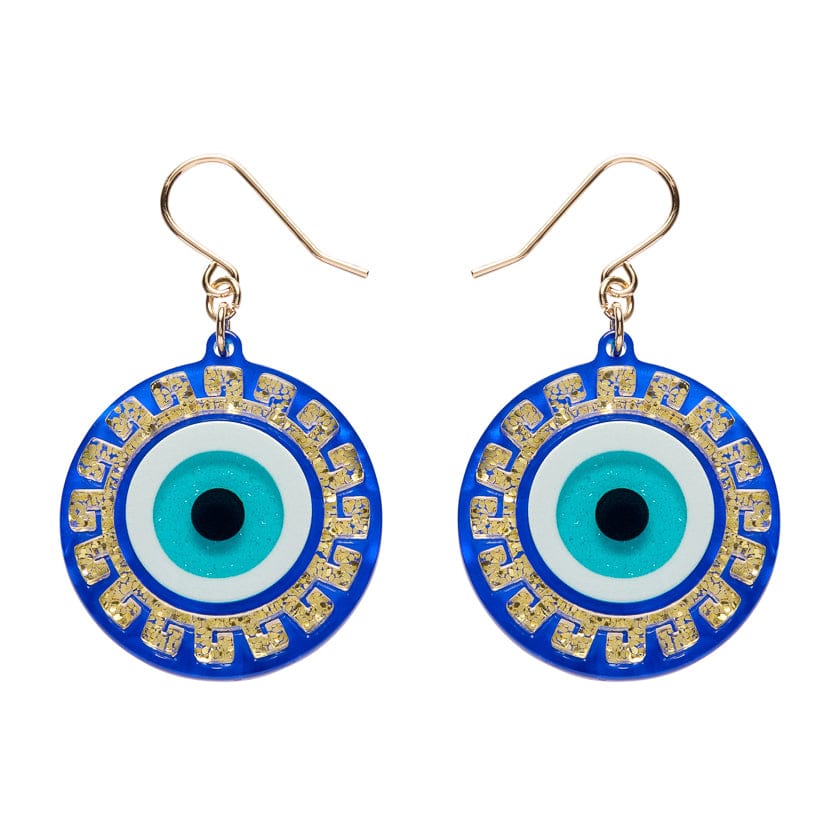 Evil Eye Amulet Drop Earrings  -  Erstwilder  -  Quirky Resin and Enamel Accessories