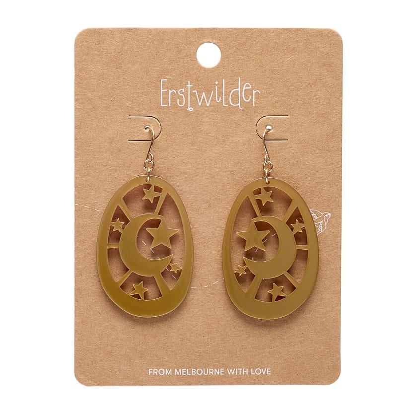 Moonlight Drop Earrings - Gold  -  Erstwilder Essentials  -  Quirky Resin and Enamel Accessories