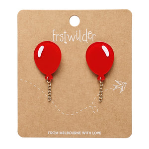 Balloons Drop Earrings – Red  -  Erstwilder Essentials  -  Quirky Resin and Enamel Accessories