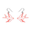 Swallow Drop Earrings - Pink