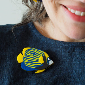 Emperor Angelfish Brooch  -  Erstwilder  -  Quirky Resin and Enamel Accessories